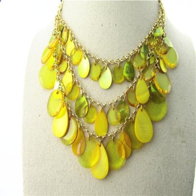 China Acrylic Shell Layers Necklace 2020 Color Waterdrop Bead And Shell Layers Necklace for sale