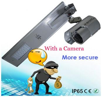 China integrated solar street light 20W camera outdoor wireless solar power security IR camera for sale