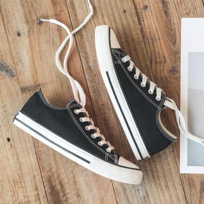 China Fashion trend high quality hot sale slip on canvas shoe, three periods vulcanization empty canvas shoes, black canvas shoes for women for sale