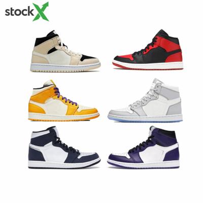 China Fashion Trend In Newest Sneakers Brand X Basketball Men's College Og 1s Retro Patent Breed Dark Mocha Blue High Low Aj Running Shoes 1 Aj for sale