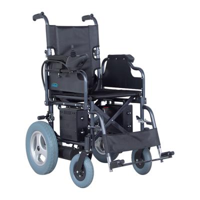 China Steel Frame Black Power Liquid Coating Wheelchair With Foldable Backrest EW01A-46 for sale