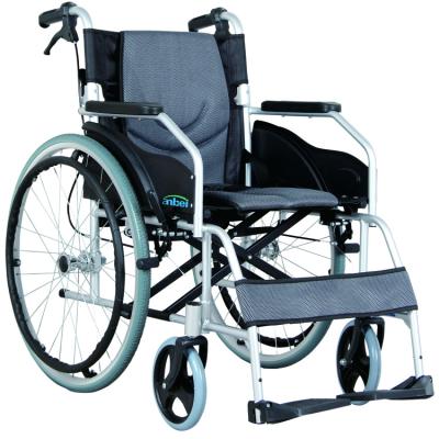 China Lightweight Folding Manual Backrest Aluminum Manual Folding Wheelchair With United Brakes AW09LAJ-A for sale