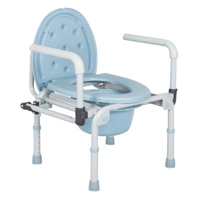 China Good Quality Frame Bathroom Commode Chair Aluminum Plastic Folding Toilet Chair Patient Wheelchair For Elderly for sale