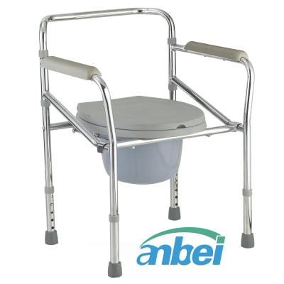 China Steel Frame Rehabilitation Therapy Supplies Cheap Price Steel Light Toilet Commode Chair Bedpan Chair For Handicapped Disabled Elderl for sale