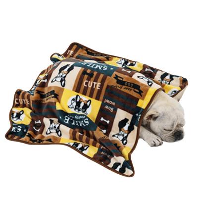 China Waterproof Flannel Printed Dog Blanket Dog Fleece Blanket Waterproof Pet Blanket Soft Dogs Cats for sale