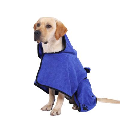 China Luxury Comfortable Stored Pet Microfiber Dog Towels Drying Soft Absorbent Microfiber Dog Bathrobe for sale