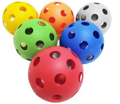 China Eco-friendly Toy Hollow Golf Practice Training Sports Perforated Plastic Ball for sale