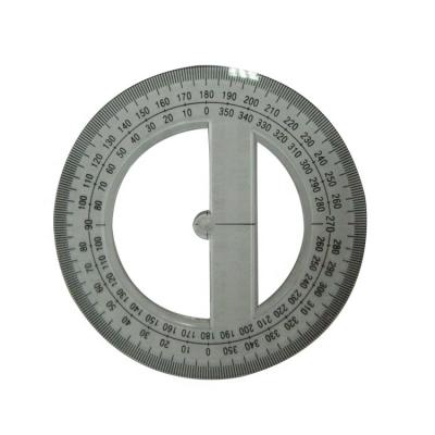 China Transparent 360 Degree Protractor Ruler 360 Degree Plastic Military Protractor for sale