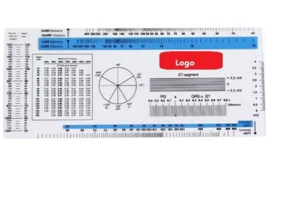 China Plastic Customized High Quality Medical ECG Electrocardiogram Ruler Plastic Heart Rate Ruler Plastic Degree Protector for sale