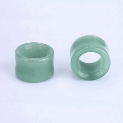 China Vintage Green Aventurine Tunnel Plug Hole Stone Tunnel Plugs Eyelet Plugs Piercing Jewelry for sale