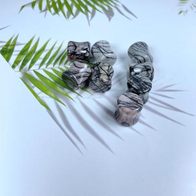 China Matrix Natural Organic CLASSIC Jasper Picasso Jasper Stone Double Flared Plug Saddle Plug Ear Expander for sale