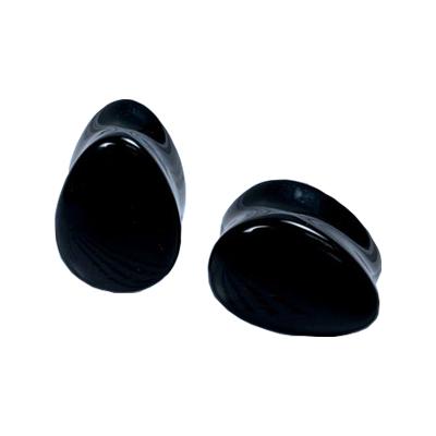 China CLASSIC Black Onyx Stone Teardrop Earring Measures Stretcher Body Jewelry Men Women Ear Plug Flesh Piercing Tunnel for sale