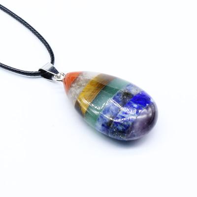 China CLASSIC Hot Selling Natural Stone Chakra Crystal Pendant Necklace Teardrop Pendant Customization for sale