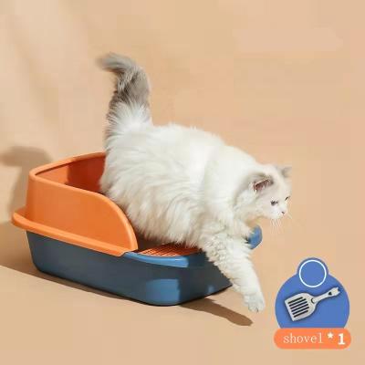 China Cat Litter Indoor Box Indoor Bedpan Toilet Dog Sand Basin Anti-splash Stored Semi-enclosed Cat Dog Toilet for sale