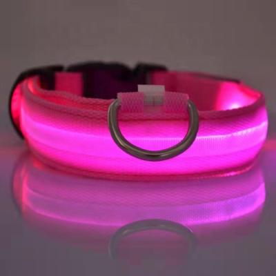 China New Personalized Pet Led Cat Collar Nylon Waterproof Usb Rechargeable Flashing Light Up Led Dog Collar for sale