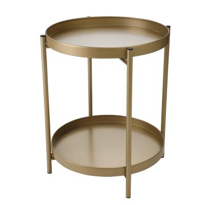 China New Design Modern Double Metal Disc Coffee Table - Gold for sale