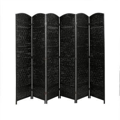 China Minimalist Folding Room Divider Screens 6 Panel Screen Room Divider Folding Privacy Screens - Black for sale