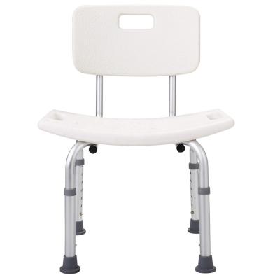 China Modern Adjustable Round Shower Chair Seat Bench With Removable Back for sale