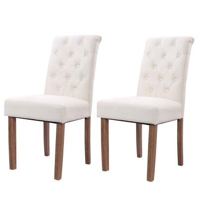 China Home Furniture Modern Luxury Dining Room Two Chairs Wooden Legs Sponge Dining Chairs for sale