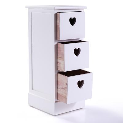 China Modern Storage US Warehouse Wooden Nightstand Cabinet, White With Heart Shaped Cutouts for sale