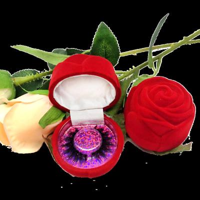 China Deep Hot Selling 2022 Valentine's Day Package Flower Rose Lashes Case False Eyelash Packaging With Private Label Logo for sale