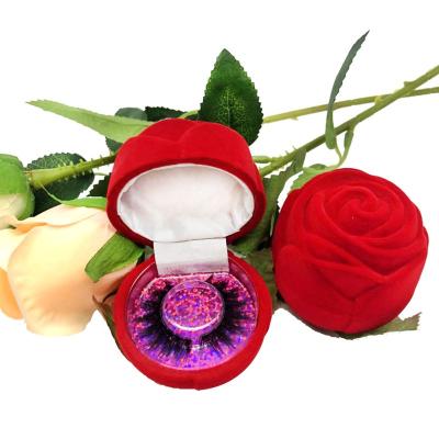 China Thick Hot Selling Valentine's Wick Package Present Flower Boxes Rose False Eyelash Packaging Case With Private Label Logo Free Sample for sale