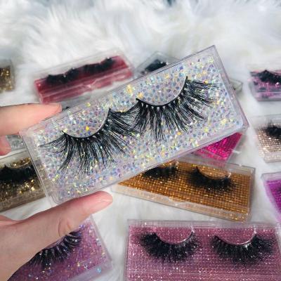 China Rectangle Thick Glitter Customized Lashes Case With Private Label Lashes Packaging for sale