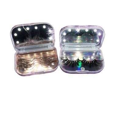 China Thick LED Mink Lashes Packaging With Logo Best Quality Mink False Eyelashes Own Brand Lashes Suitcase Package Custom Private Label for sale