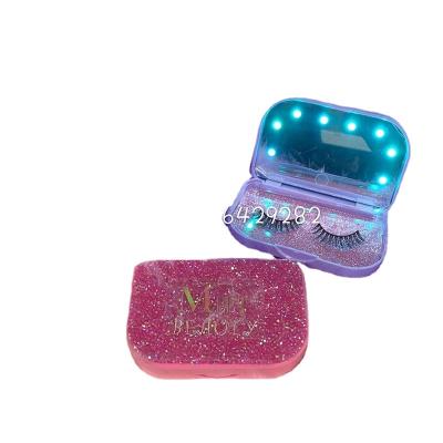 China All New Colorful Sparkle LED Wick Case With Own Logo Best Quality Eyelash Strip Custom Brand Wicks Suitcase Package Private Label for sale