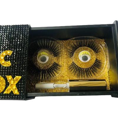 China Thick Magic Box Lashes Wholesale 100% Case Siberian Mink Lashes 3d 5d 25mm Real Mink Lashes Color Glitter Lashes for sale