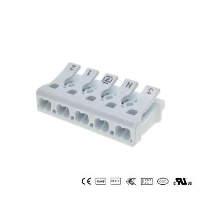 China PA66 94V-2; PC 94V-2 cUL Electrical Wiring Connectors Screwless Terminal Block Push In Wire Connector For Led Lighting for sale