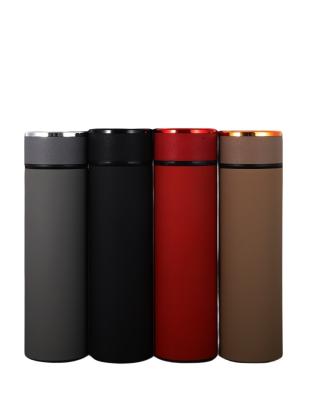 China PORTABLE Leather Lid 500ml Business Thermos Cup Stainless Steel Vacuum Flask Insulated Water Bottles Customisable for sale