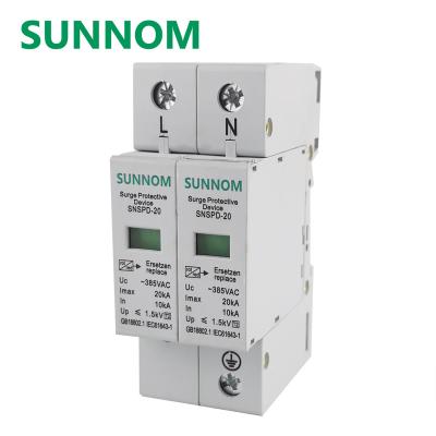 China High Quality Power System AC 385v Surge Protector 10-20ka 2p SPD Surge Arrester for sale