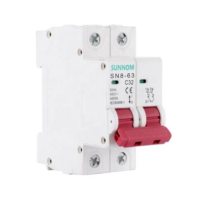 China 2P Low Voltage DIN Rail Mount AC 400V 32A Flame Retardant Plastic MCB MCB for sale