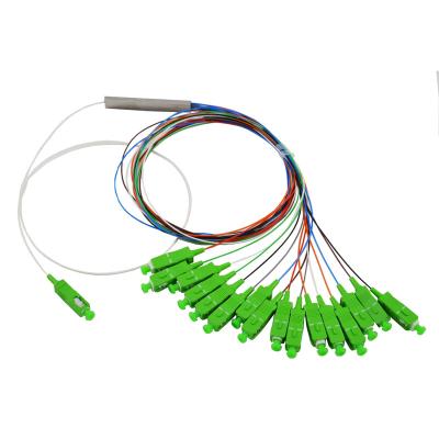 China 1:16 FTTH Fiber Optic PLC Splitter 1X16 FTTH Splitter 1/16 Coupler With Color Cable for sale