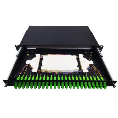 China Indoor Wholesale Rack Mount ODF Fiber Optic Patch Panel For 24SC LC Duplex Ports for sale