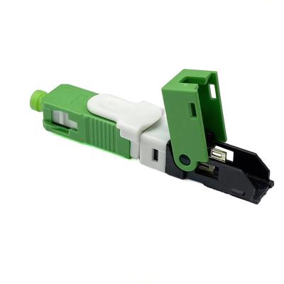 China FTTH ESC250D APC Field Attachable Optical Connector Green Field Connector for sale