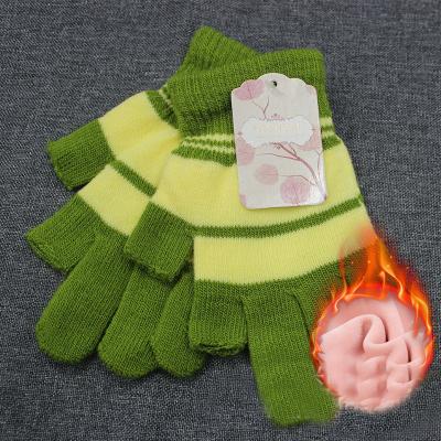 China Amazon Hot Selling TWILL Fashion Thickened Custom Acrylic Children With Fleece Lined Thickening And Fleece Coated Gloves for sale