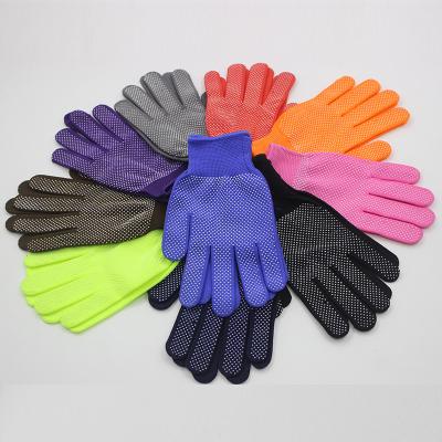 China ANY 10 Style Insurance Gloves Dot Plastic Breathable Nylon Non-Slip Gloves Slim Wear-Resistant Garden Insurance Work Gloves for sale