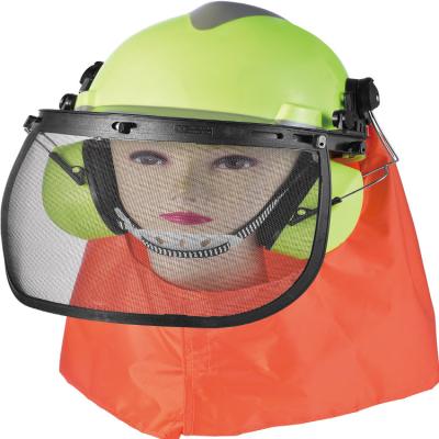 China Factory direct sales button adjustment wear-resistant green construction safety helmet with mesh earmuffs for sale