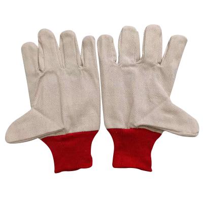 China Anti-slip Quality 50g 25cm Thick Linen Working Garden Red Knit Cuff Gloves for sale