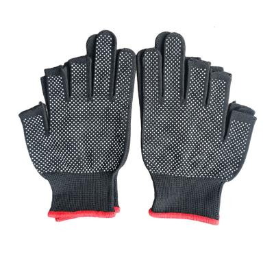 China new design Anti-cutting exposed finger gloves men and women nylon point gloves non-slip plastic breathable finger touch screen for sale