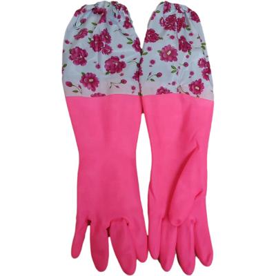 China Wholesale High Quality Durable Pink Safety Lengthen Latex Gloves Household Rubber Gloves For Kitchen Dishes for sale