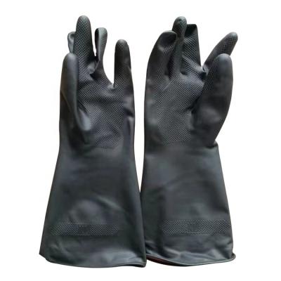 China Eco - Friendly Black Industrial Latex Gloves are acid and alkali resistant high quality black industrial latex gloves long oil resistant for sale