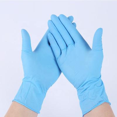 China Cheap Price Household Examination Water Proof Blue Nitrile Hand Gloves Powder Free for sale