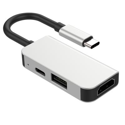 China Type-C Enabled Devices Factory Best Selling Customization USB C to HDMI 4K USB3.0 PD 3 in 1 Hub USB C to HDMI UB3.0 PD 3 in 1 Adapter for sale