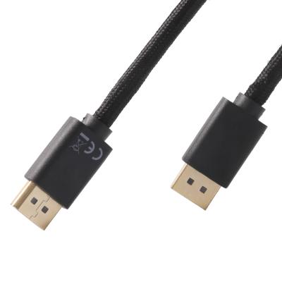 China 4K60hz Camera DP to DP Cable PVC Shell Nylon DisplayPort 1.2v Braided Wire for Sports Arcade Games for sale