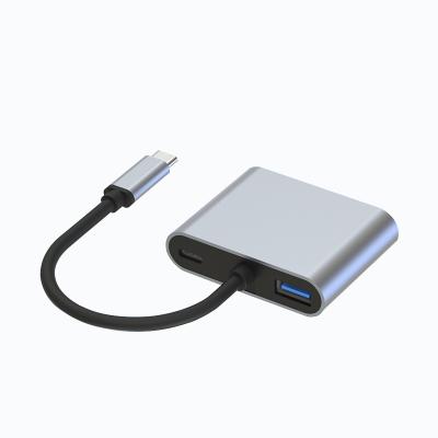 China Mobile Devices .desk aluminum port support usb3.0 hub fast charging palladium computer Usb 4 USB adapter 4 in 1 type C to hdmi hub for sale