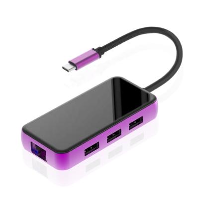 China High Standard Durable Computer Manufacturer Mobile Devices .desk Glass Material Mirror Type C To Hdmi 4 In 1 Usb3.0 Hubs for sale