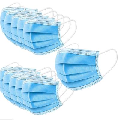 China Eco - Friendly Blue Earloop Pleated 3 Ply Nonwoven Medical Surgical Disposable Mask for sale